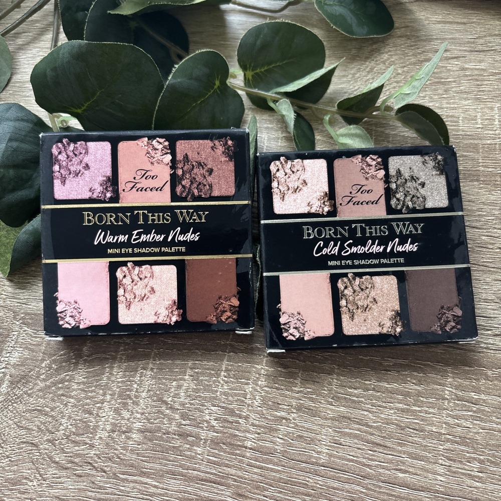 LOT OF 2 Too Faced Born This Way WARM EMBER COLD SHOULDER NUDES Shadow Palette